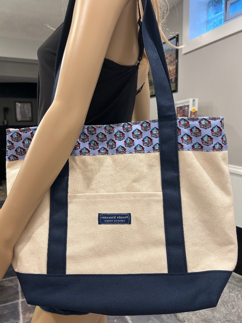 Vineyard Vines Pro Football Hall of Fame Zippered Canvas Tote